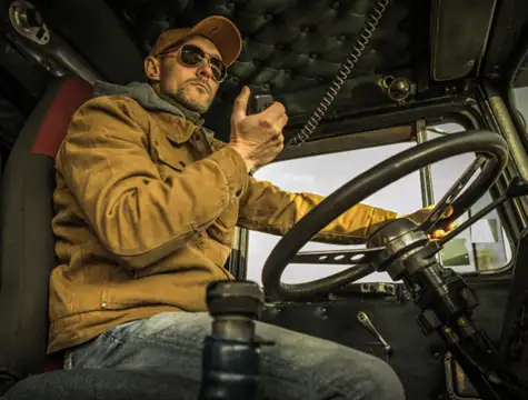 a man in a truck